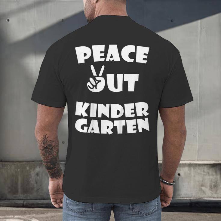 Kids Peace Out Kindergarten For Graduation Men's Back Print T-Shirt