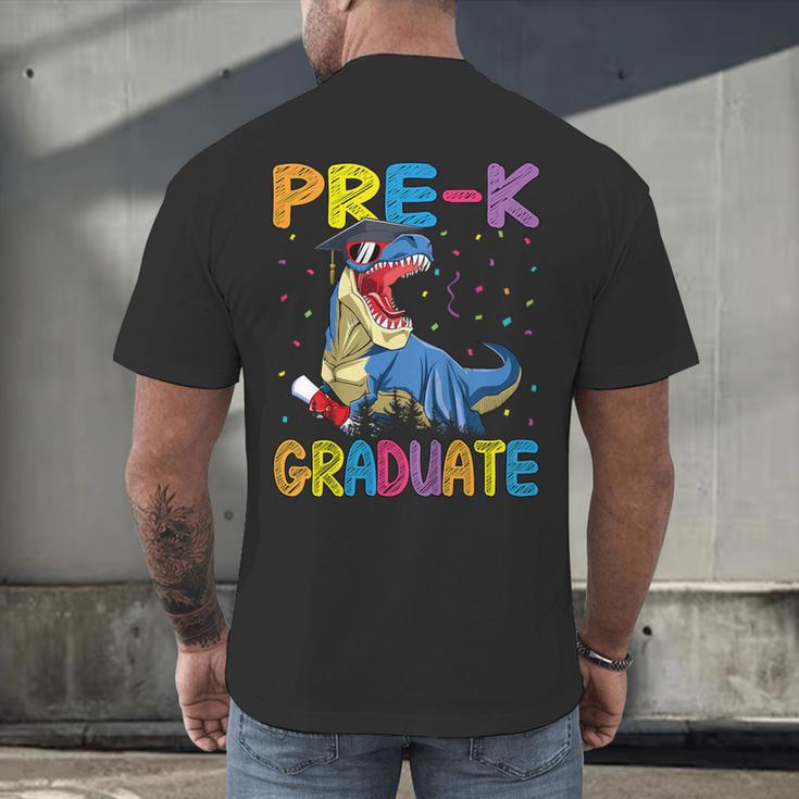Kids Pre-K Graduate Dinosaur T-Rex Pre Kindergarten Graduation Men's Back Print T-Shirt