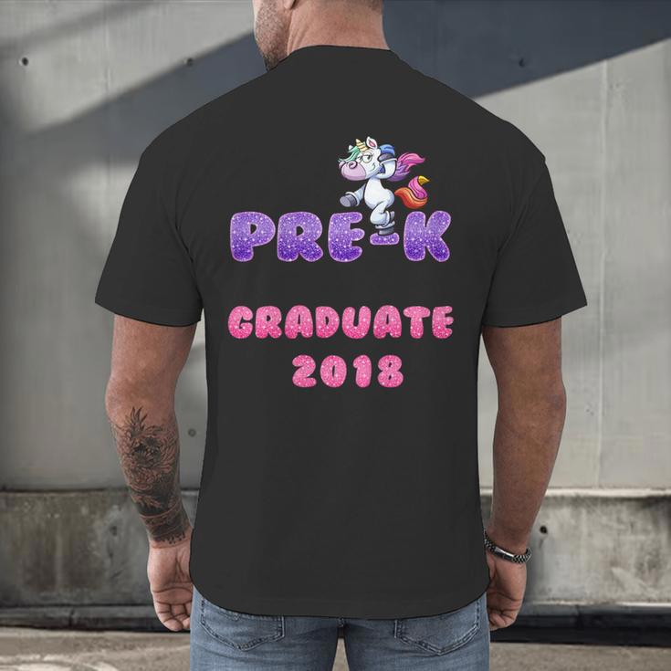 Kids Kids Pre-K PreSchool Unicorn GraduationShirt Men's Back Print T-Shirt