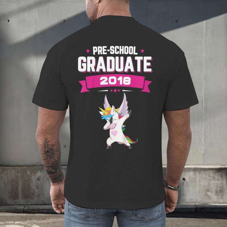 Kids Preschool Graduate 2018 Unicorn Dab Graduation Pre-K TShirt Men's Back Print T-Shirt