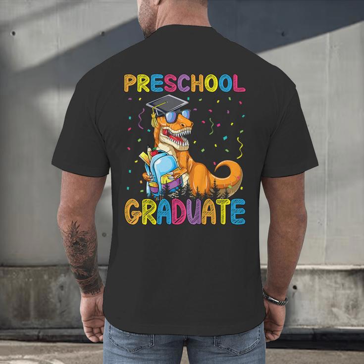 Kids Preschool Graduate Dinosaur Trex Preschool Graduation Men's Back Print T-Shirt