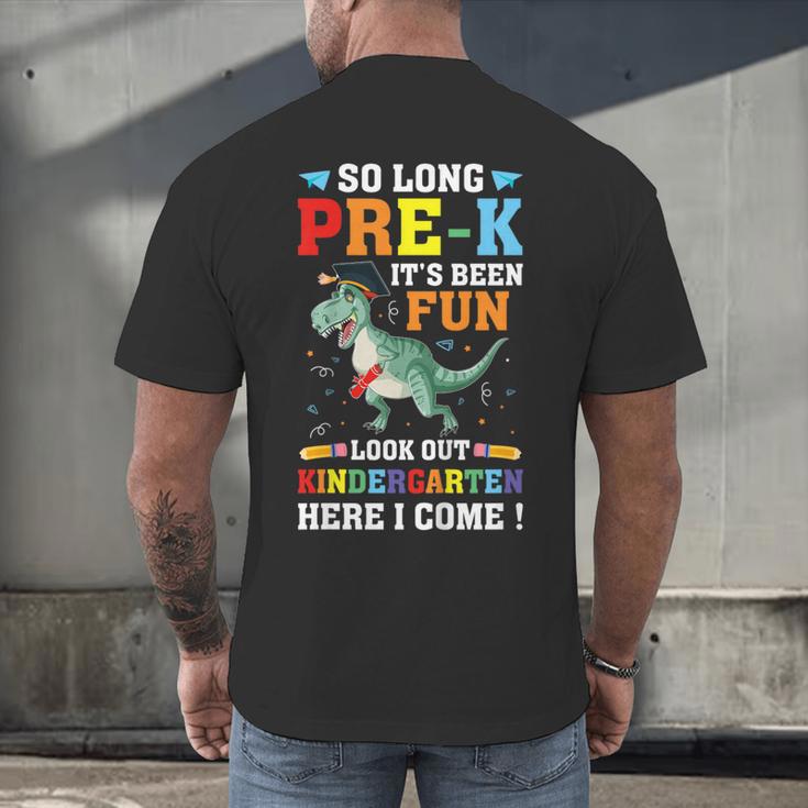 Kids So Long Pre-K Preschool Graduation Kindergarten Here I Come Men's Back Print T-Shirt