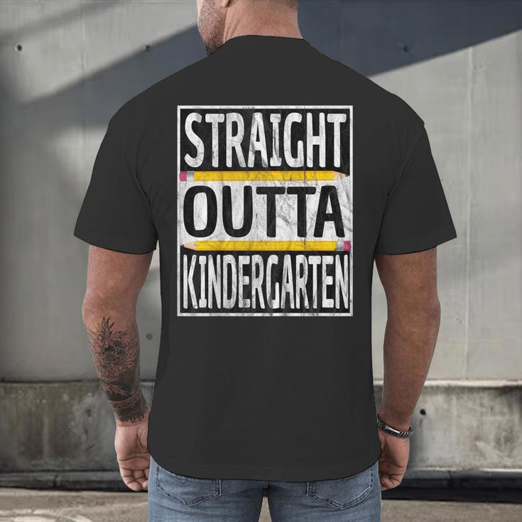 Kids Straight Outta Kindergarten Graduation Men's Back Print T-Shirt