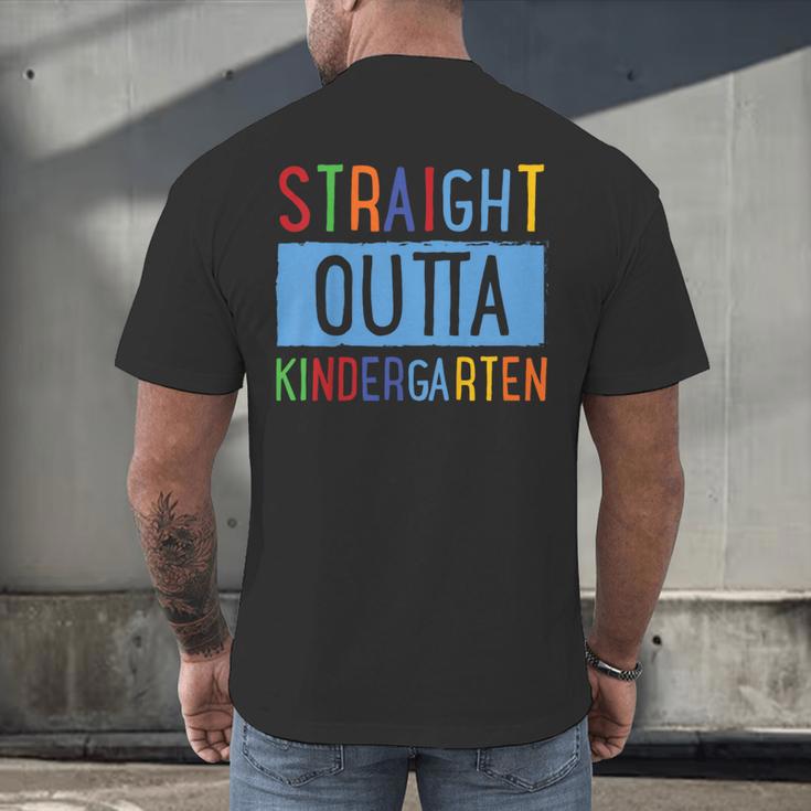 Kids STRAIGHT OUTTA KINDERGARTEN T-SHIRT FUNNY GRADUATION GIFT Men's Back Print T-Shirt