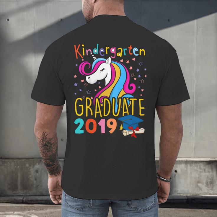 Kids Unicorn Kindergarten Graduation Graduate Shirt Men's Back Print T-Shirt