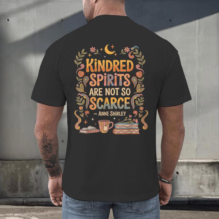Kindred Spirits Are Not So Scarce Bookish Quote Men's Back Print T-Shirt