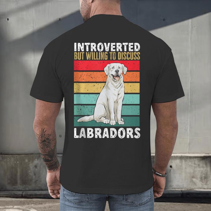 Labrador Retriever Introvert White Lab Men's Back Print T-Shirt