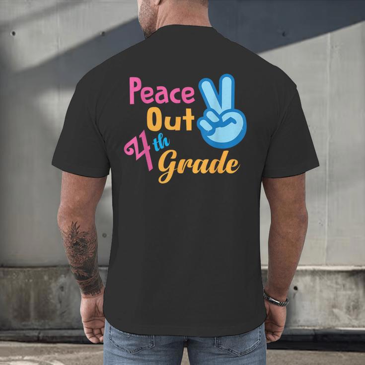 Last Day Of School Peace Out Grade 4 Graduation Kids Men's Back Print T-Shirt
