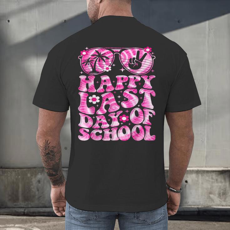 Last Day Of School Teacher Students School Graduation Groovy Men's Back Print T-Shirt