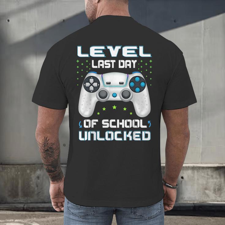 Last Days Of School Graduation Kindergarten Gamer Boys Kids Men's Back Print T-Shirt