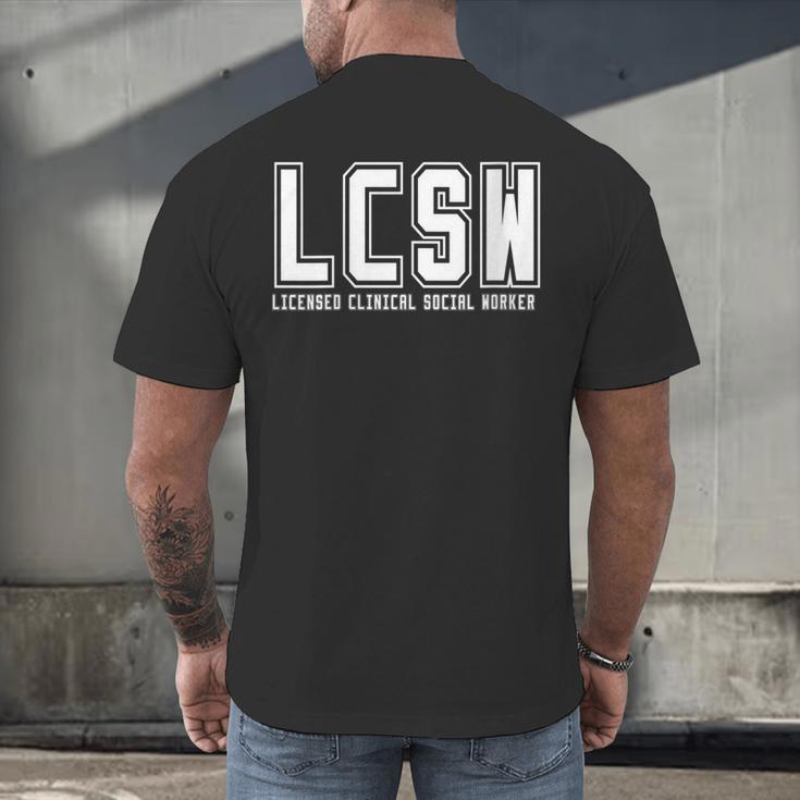 LCSW Licensed Clinical Social Worker Graduation Men's Back Print T-Shirt