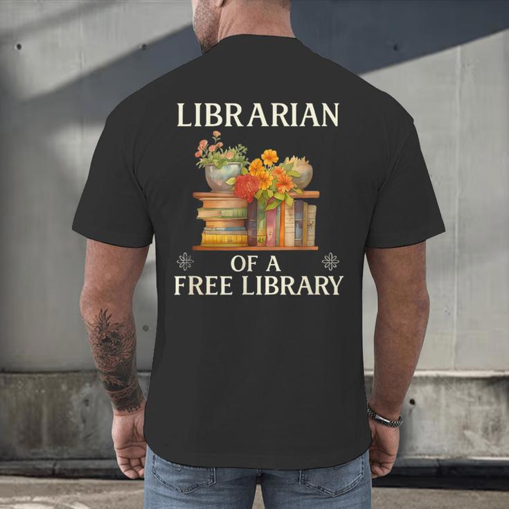 Librarian Of a Free Library Floral Book Lover Men's Back Print T-Shirt