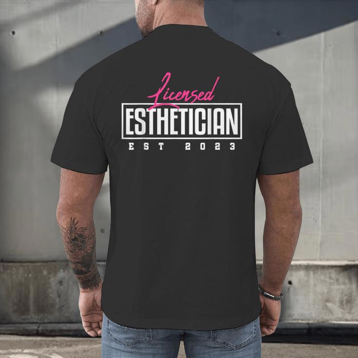 Licensed Esthetician 2023 Graduation Men's Back Print T-Shirt
