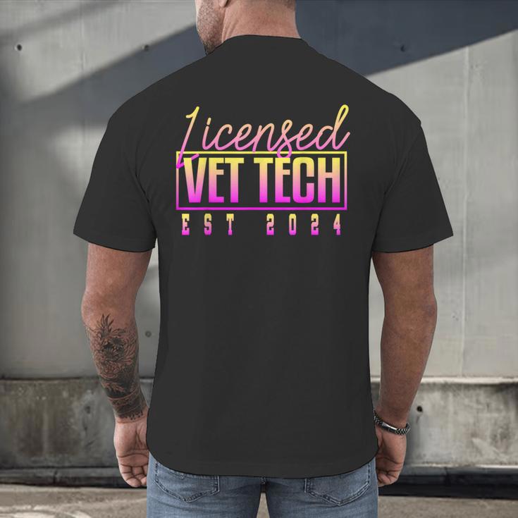 Licensed Vet Tech Veterinary Technician Graduation 2024 Men's Back Print T-Shirt
