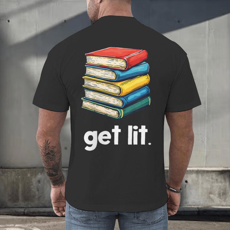Get Lit With Books Men's Back Print T-Shirt Get Lit With Books Men's Back Print T-Shirt