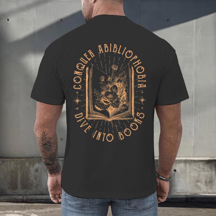 Literature Bookworm Abibliophobia Bookish Men's Back Print T-Shirt Literature Bookworm Abibliophobia Bookish Men's Back Print T-Shirt