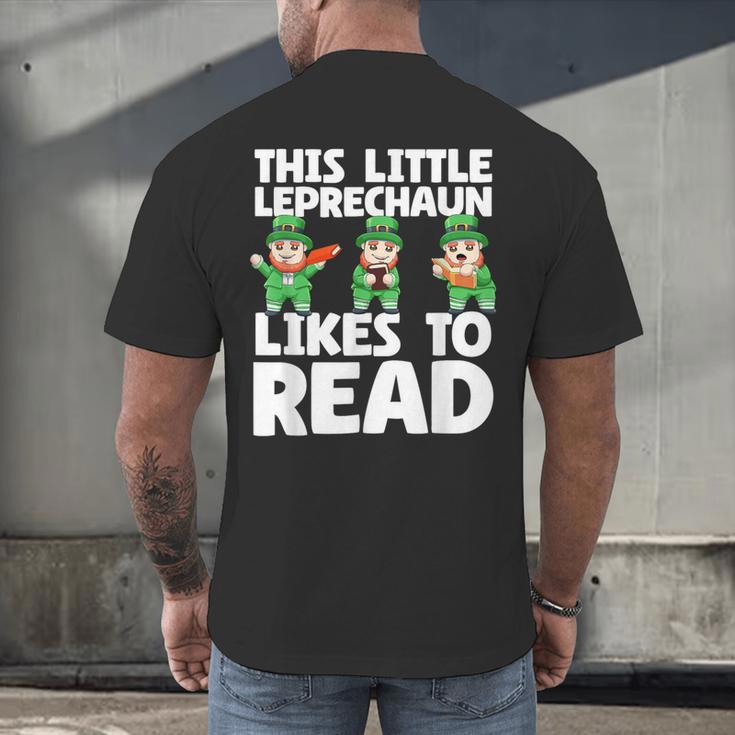 This Little Leprechaun Likes To Read St Patrick's Day Book Men's Back Print T-Shirt