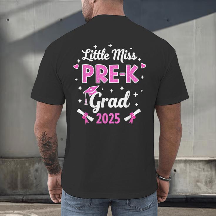 Little Miss Pre-K Grad 2025 Coquette Preschool Graduation Men's Back Print T-Shirt