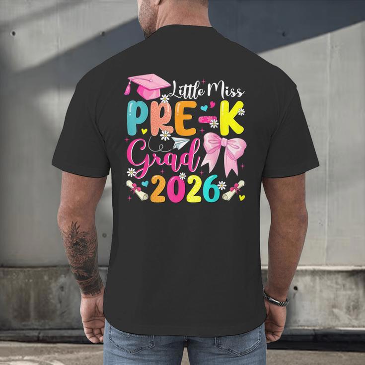 Little Miss Pre-K Grad 2026 Preschool Graduation Kids Girls Men's Back Print T-Shirt