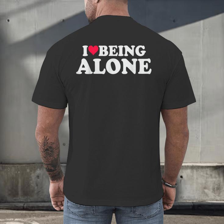 I Love Being Alone Introvert & Anxious Girl Red Heart Men's Back Print T-Shirt