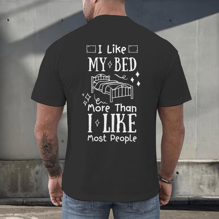 I Love My Bed More Than I Like Most People Introvert Pyjamas Men's Back Print T-Shirt I Love My Bed More Than I Like Most People Introvert Pyjamas Men's Back Print T-Shirt