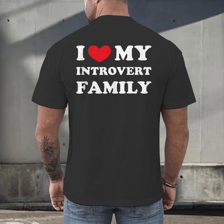 I Love My Introvert Family I Heart My Introvert Family Men's Back Print T-Shirt