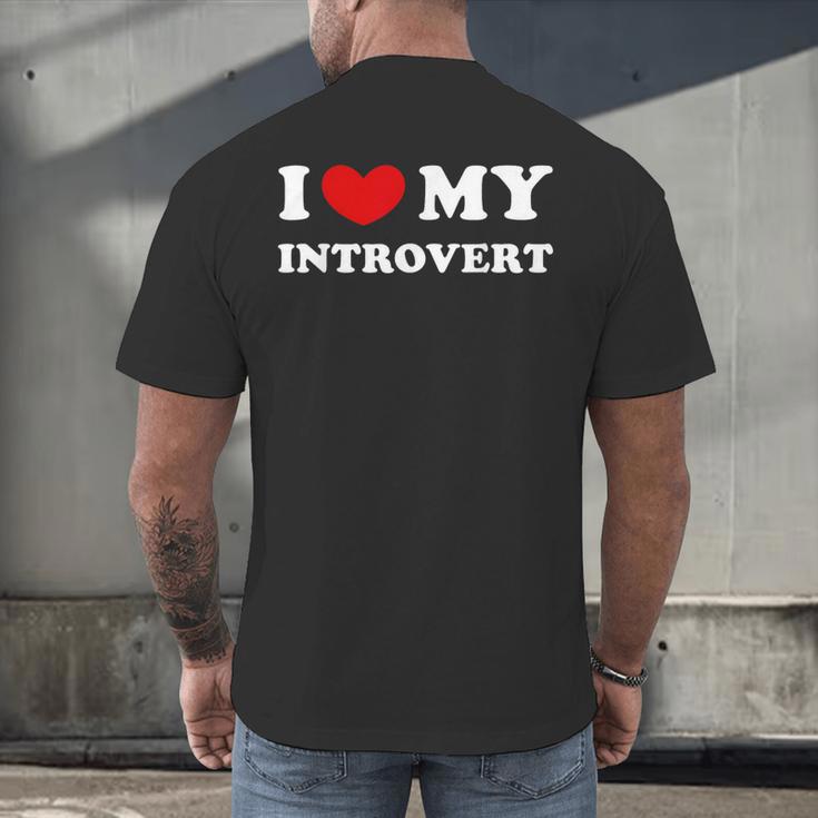 I Love My Introvert I Heart My Introvert Men's Back Print T-Shirt
