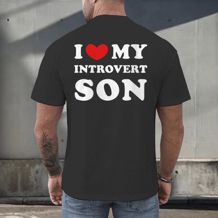 I Love My Introvert Son I Heart My Introvert Son Men's Back Print T-Shirt