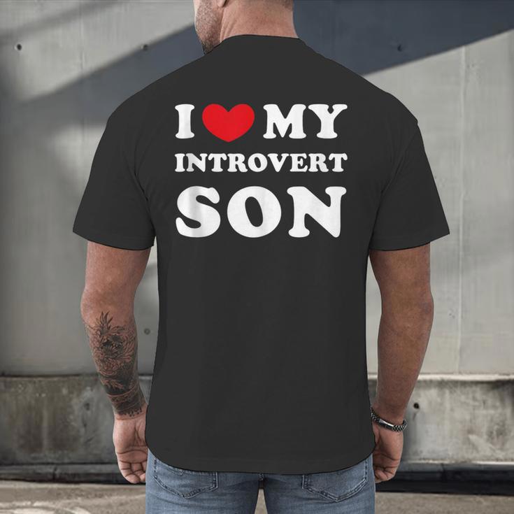 I Love My Introvert Son I Heart My Introvert Son Men's Back Print T-Shirt