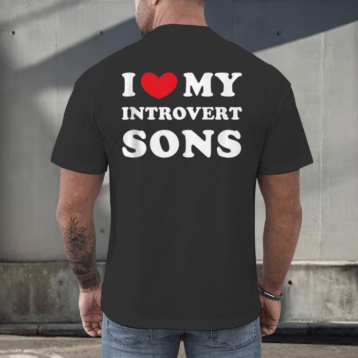 I Love My Introvert Sons I Heart My Introvert Sons Men's Back Print T-Shirt I Love My Introvert Sons I Heart My Introvert Sons Men's Back Print T-Shirt