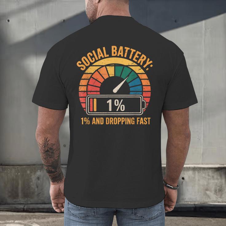 Low Social Battery Introvert Energy Men's Back Print T-Shirt Low Social Battery Introvert Energy Men's Back Print T-Shirt