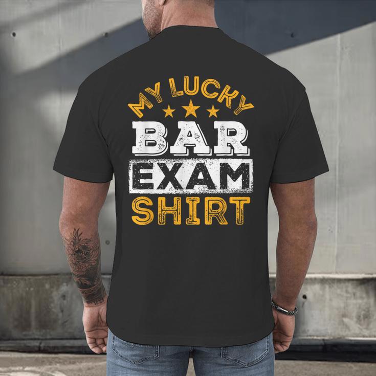 My Lucky Bar Exam Shirt Lawyer Law School Graduation Men's Back Print T-Shirt