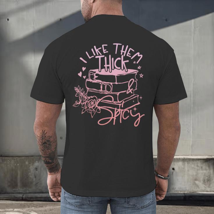 I Like Them Thick And Spicy Booktok Reader Men's Back Print T-Shirt