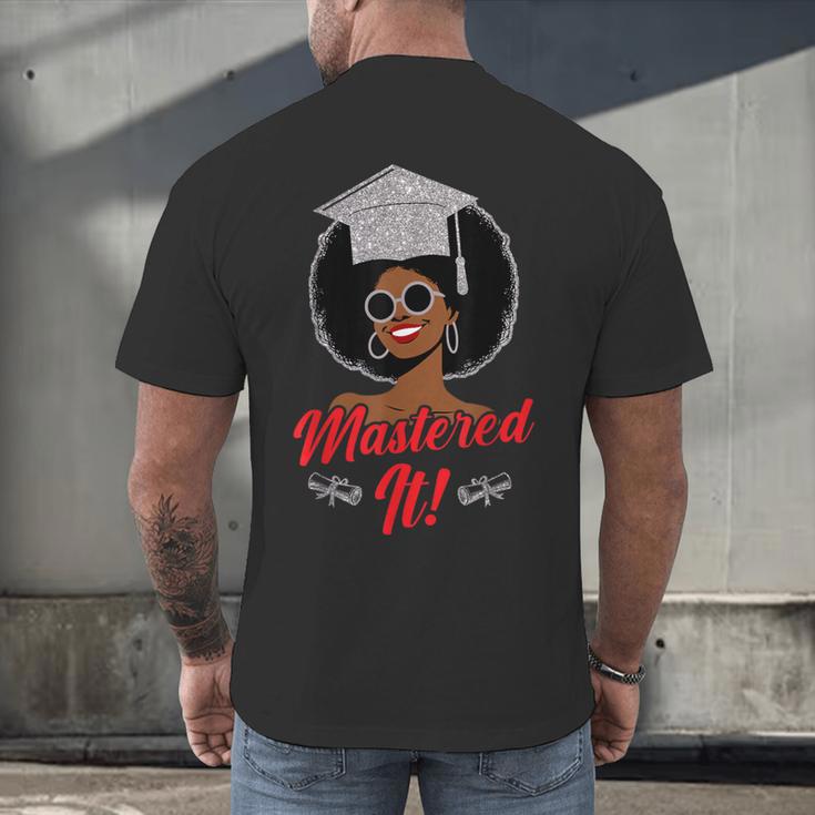 Master Degree Graduation Gifts Black Girl Men's Back Print T-Shirt