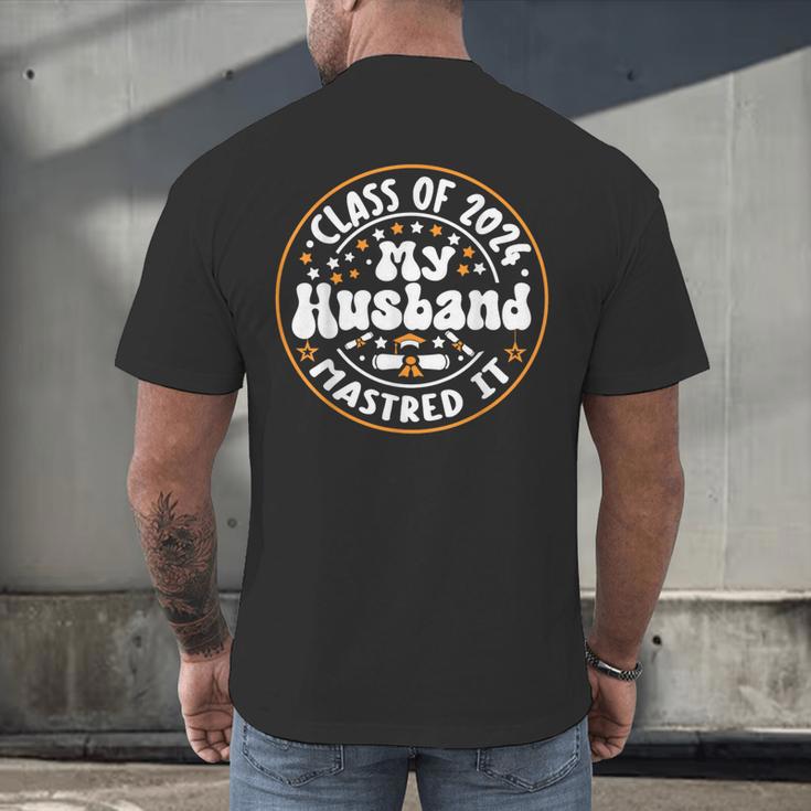 Master's Degree Graduation My Husband Mastered It 2024 Men's Back Print T-Shirt Master's Degree Graduation My Husband Mastered It 2024 Men's Back Print T-Shirt