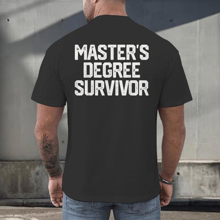 MASTER'S DEGREE SURVIVOR Graduation Grad Shirt College Men's Back Print T-Shirt