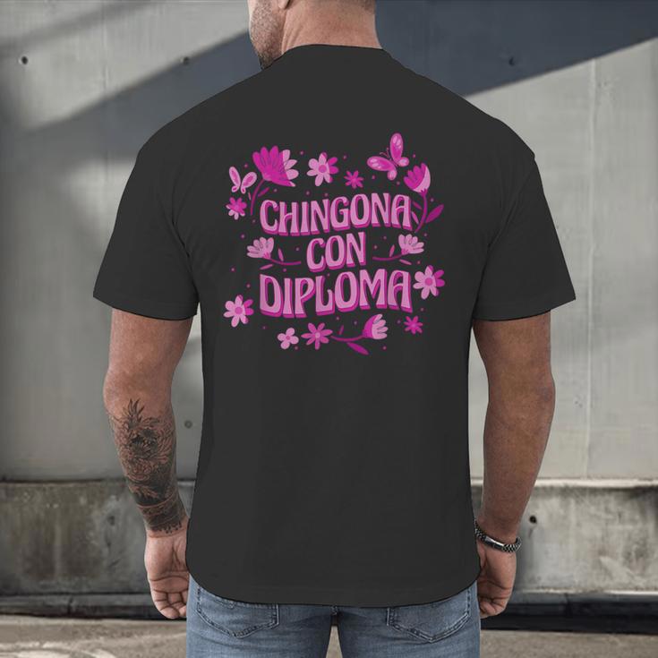 Masters Graduation Educated Latina Chingona Con Diploma Men's Back Print T-Shirt