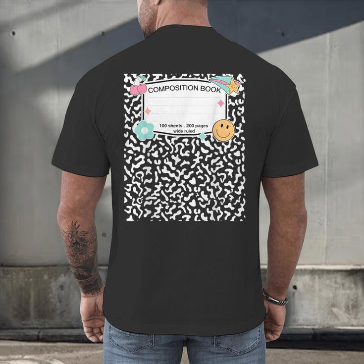 Matching Group Halloween Teacher Composition Book Notebook Men's Back Print T-Shirt Matching Group Halloween Teacher Composition Book Notebook Men's Back Print T-Shirt