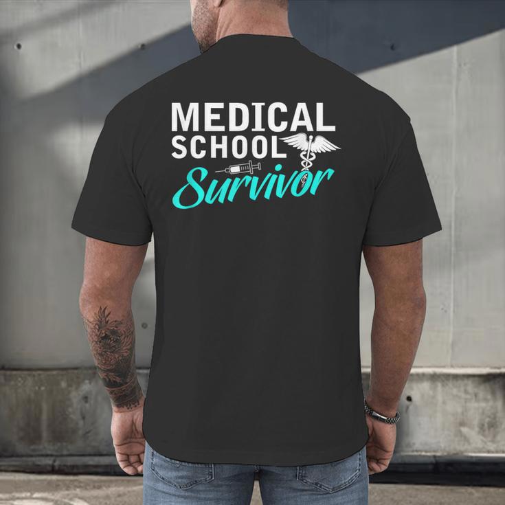 Medical School Survivor Med Student Graduation Men's Back Print T-Shirt