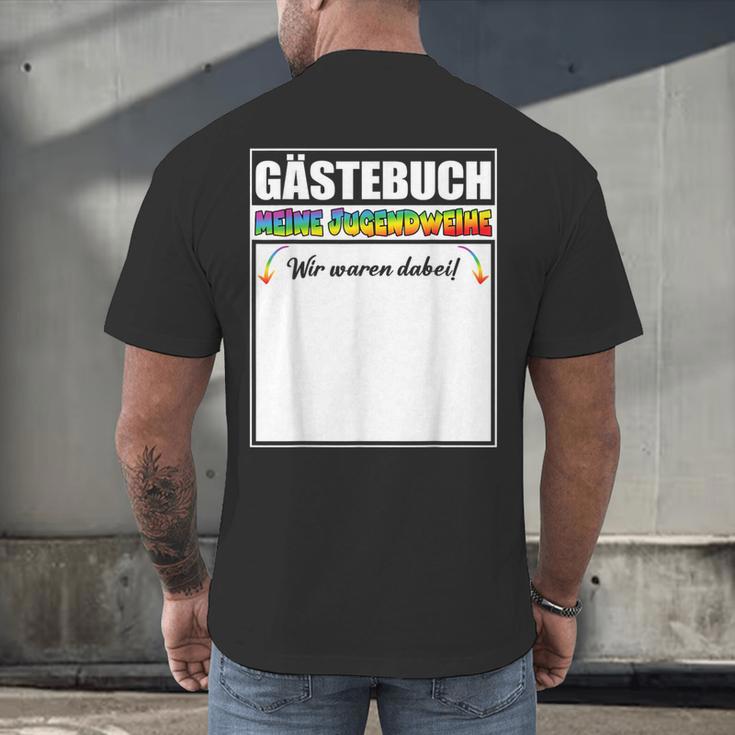 Meine Jugendweihe Guest Book Colourful Wir Waren Dabei MäDchen German Men's Back Print T-Shirt Meine Jugendweihe Guest Book Colourful Wir Waren Dabei MäDchen German Men's Back Print T-Shirt