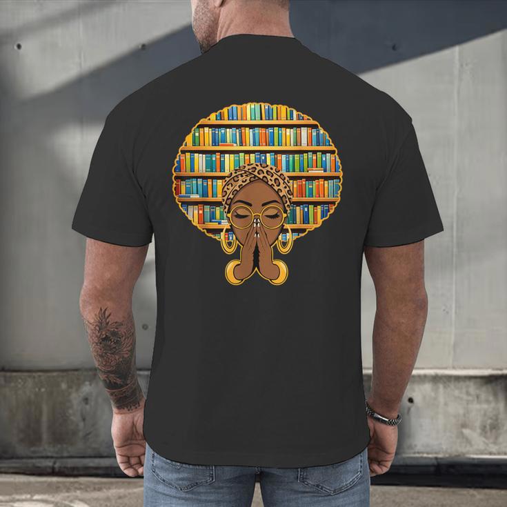 Melanin Afro Women Girl Book Librarian History African Men's Back Print T-Shirt Melanin Afro Women Girl Book Librarian History African Men's Back Print T-Shirt