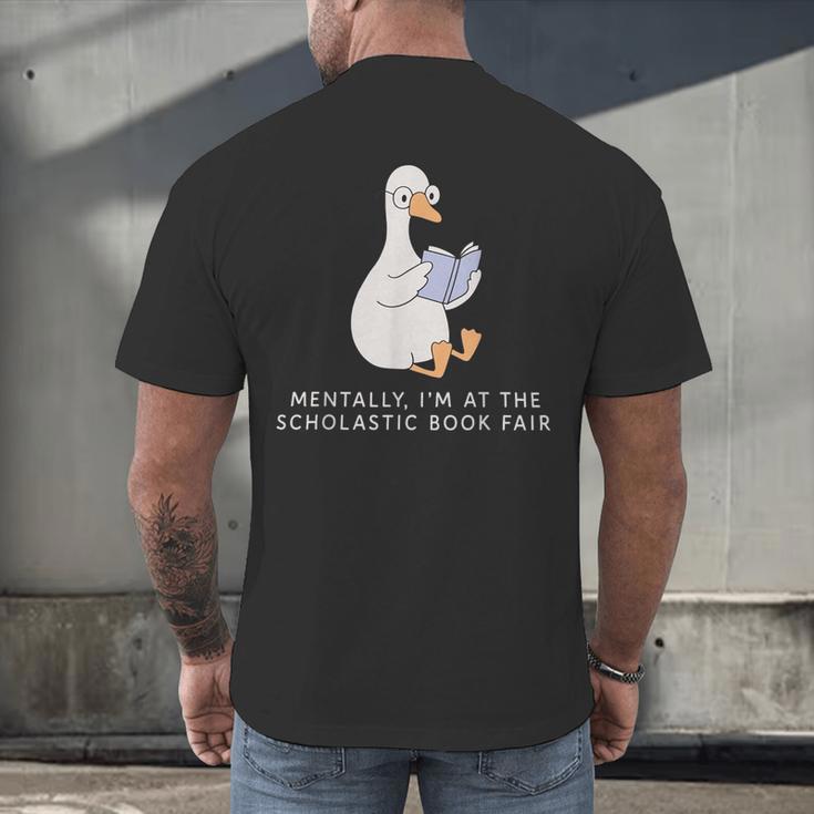 Mentally At The Scholastic Book Fair Retro Vintage Trendy Men's Back Print T-Shirt Mentally At The Scholastic Book Fair Retro Vintage Trendy Men's Back Print T-Shirt
