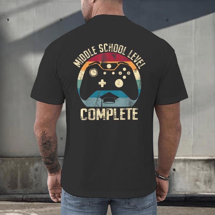 Middle School Level Complete Gamer Class Of 2024 Graduation Men's Back Print T-Shirt