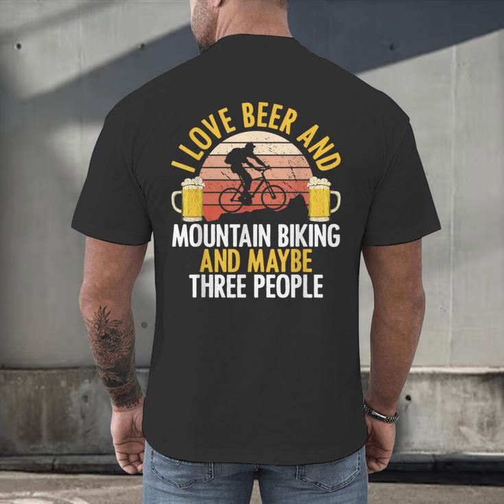 Mountain Biking Beer Drinking Introvert Sayings For Cyclist Men's Back Print T-Shirt Mountain Biking Beer Drinking Introvert Sayings For Cyclist Men's Back Print T-Shirt