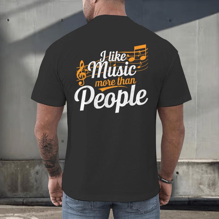 I Like Music More Than People Fan Introvert Men's Back Print T-Shirt