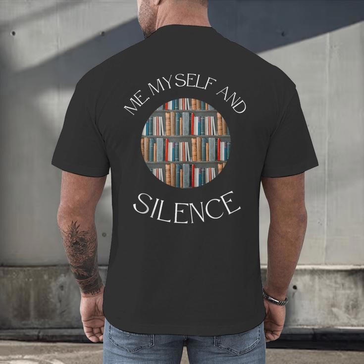 Me Myself And Silence Sarcastic Reading Books Introvert Top Men's Back Print T-Shirt Me Myself And Silence Sarcastic Reading Books Introvert Top Men's Back Print T-Shirt