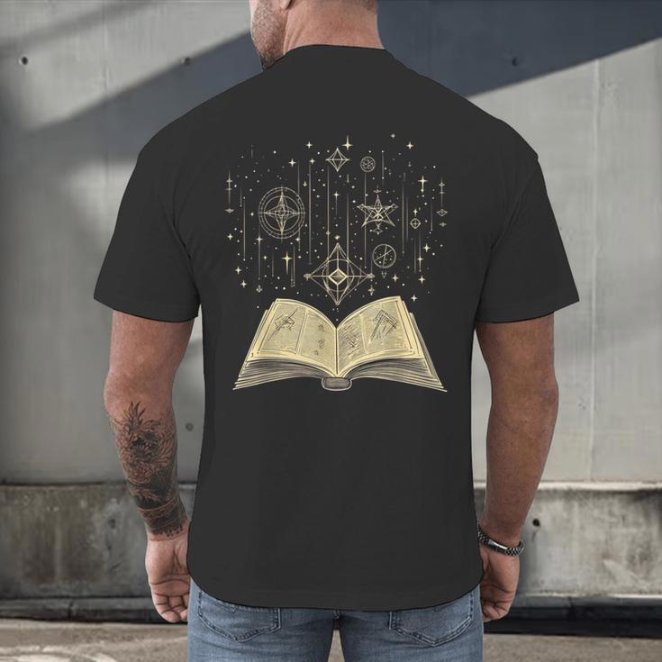 Mystic Astral Lunar Celestial Witch Spell Book Men's Back Print T-Shirt Mystic Astral Lunar Celestial Witch Spell Book Men's Back Print T-Shirt