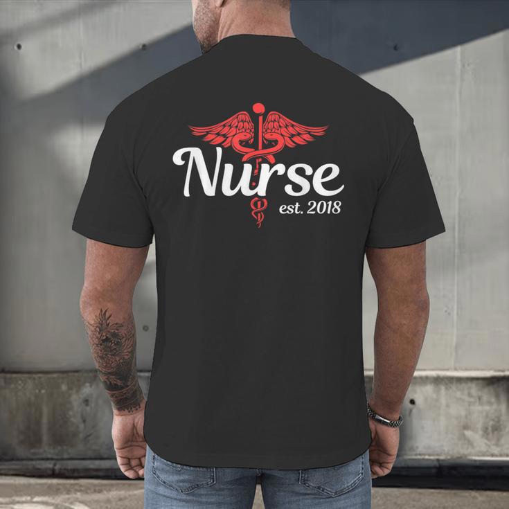 New Nurse 2018 Nurse Nursing School Graduation Shirt Men's Back Print T-Shirt