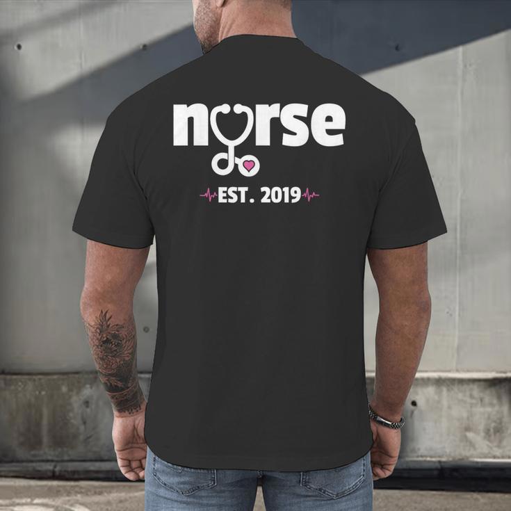 New Nurse Est 2019 Nursing School Graduation Men's Back Print T-Shirt