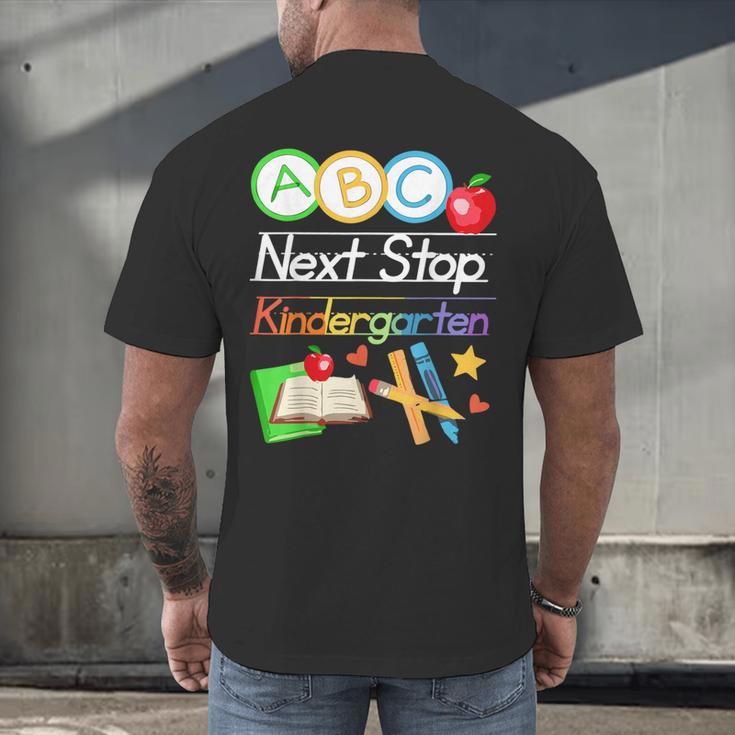 Next Stop Kindergarten Preschool Graduation 2025 Boy Girl Men's Back Print T-Shirt